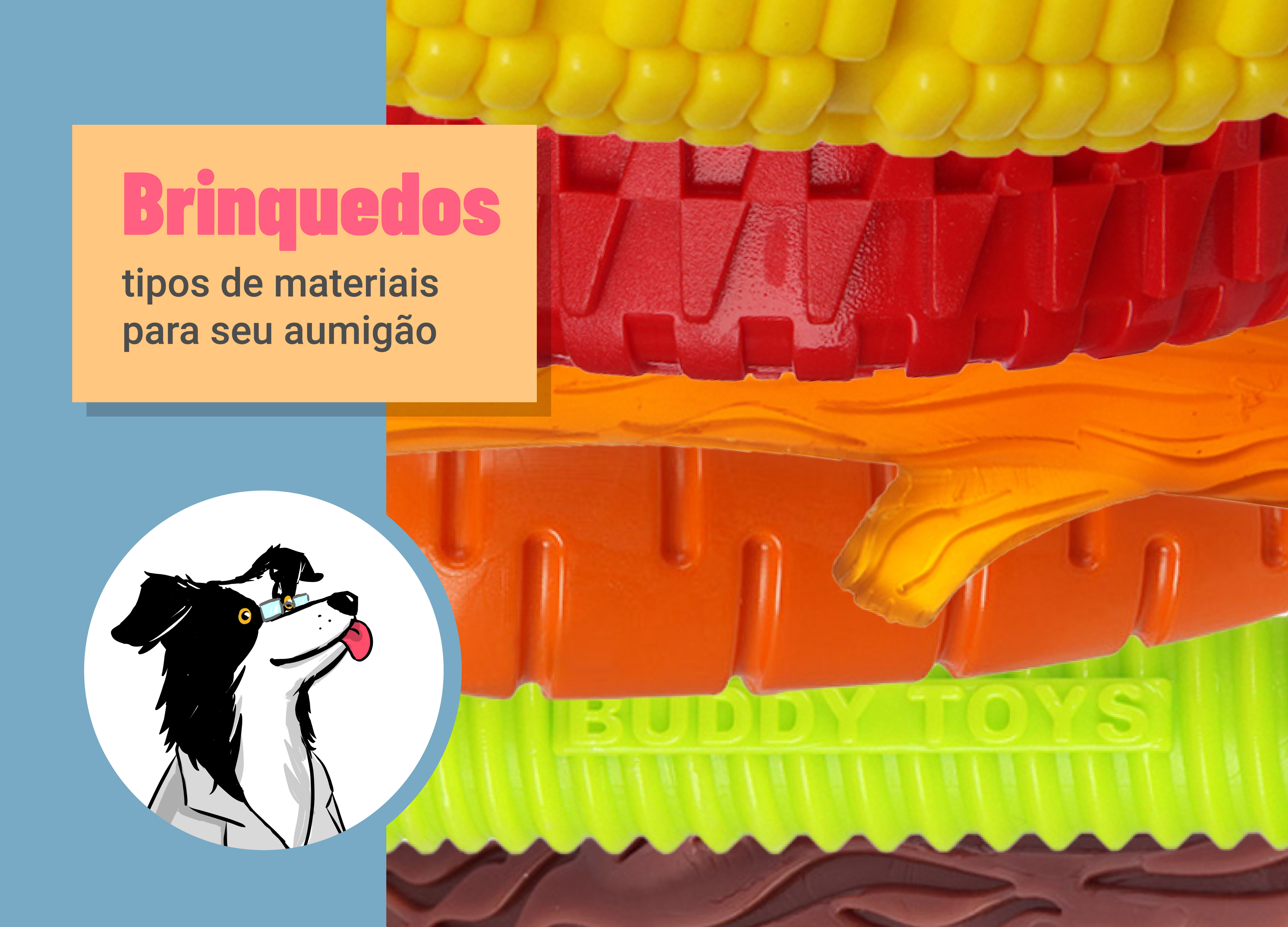 Tipos de materiais em brinquedos para cães